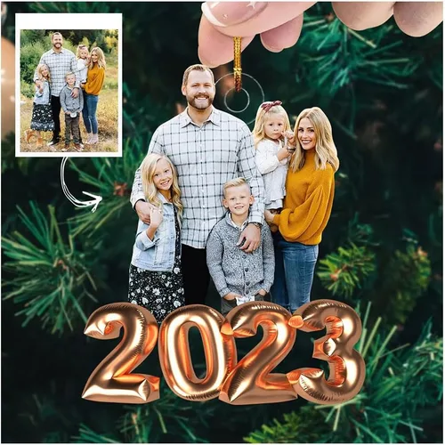 Miniatura 13 de Adorno personalizado para tu foto, adorno de mica con foto personalizada, adornos de Navidad para fotos, regalo de cumpleaños para Navidad familiar