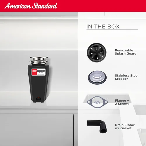 Miniatura 6 de American Standard 10-US-AS-12-SL Eliminación de basura anti-atascos Sistema de trituración de residuos de alimentos de acero inoxidable, línea