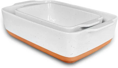 Miniatura 18 de Mora - Plato para hornear de porcelana profunda, 9 x 13 pulgadas, apto para horno a mesa, congelador Earl Grey