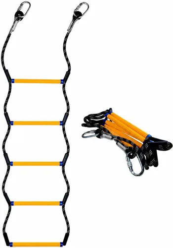 Miniatura 8 de Escalera de cuerda para barco, cuerda de escalada resistente de 450 libras de resistencia, línea de poliéster reforzada de 0.55 pulgadas, diseño