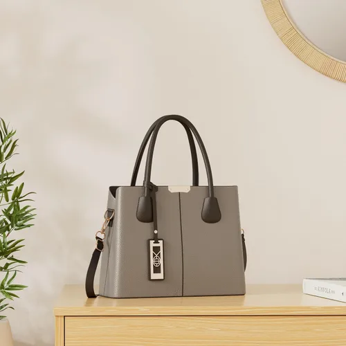 Miniatura 3 de CHICAROUSAL Monederos y bolsos de mano para mujer, bolsos cruzados de cuero, bolso de hombro para mujer A Grey Black