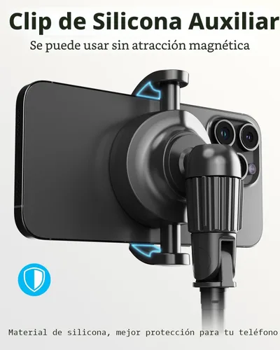 Miniatura 5 de UBeesize Trípode magnético de 72 pulgadas para iPhone con control remoto, soporte extensible para teléfono celular, compatible con MagSafe, trípode