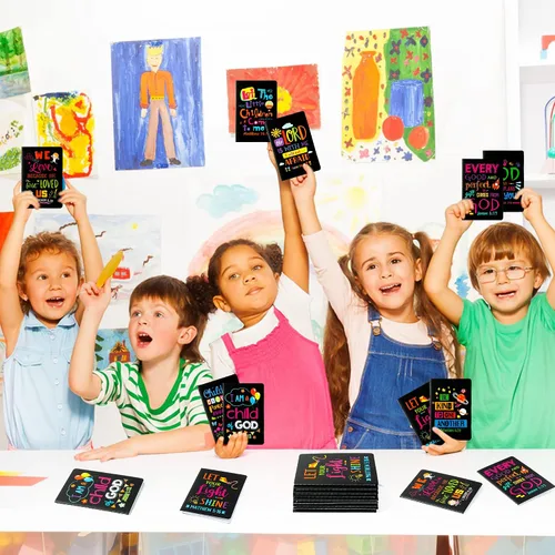 Miniatura 7 de Bloc de notas de versículo bíblico para niños, 20 cuadernos inspiradores a granel para fin de año, mini coloridos escrituras cristianas, blocs