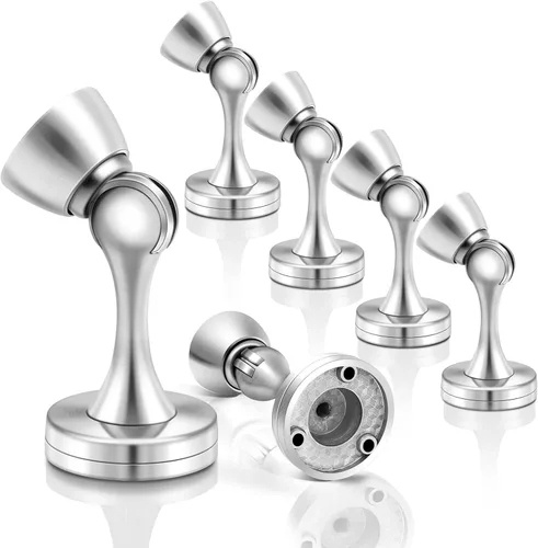 Miniatura 20 de Topes magnéticos para puerta, topes de puerta negros para la parte inferior de la puerta, montaje en pared, protector de pared magnético resistente
