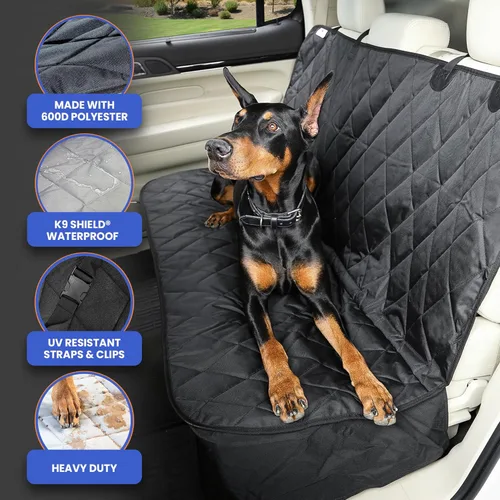 Miniatura 5 de Perro Funda para asiento sin Hamaca para autos, camiones y SUVs – Empresa basada en EE. UU. – Negro, Bronceado, Gris, normal, Bronceado