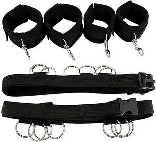 Miniatura 4 de Juego de amarres sexuales para mujer, kit sexual para parejas debajo de la cama King, lazos sexuales para tobillos y muñecas, correas de cama