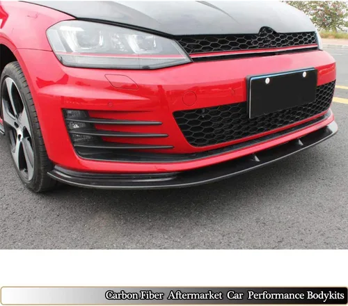 Miniatura 2 de Borde de parachoques delantero compatible con Volkswagen VW Golf 7 MK7 GTI Hatchback 2014-2018 Add-on Factory Outlet Fibra de Carbono CF Chin