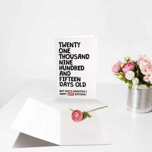 Miniatura 3 de Chenive Divertida tarjeta de cumpleaños 60 para él y ella, tarjeta de cumpleaños de 60 años para hombres y mujeres, tarjeta de feliz cumpleaños 60
