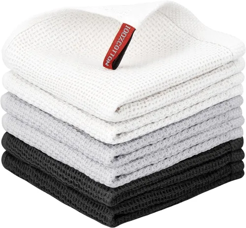 Miniatura 47 de Nialnant - Toalla de cocina 100% algodón, tejido gofre, suave, absorbente y de secado rápido, toallas para secar platos, trapos de limpieza - Multi