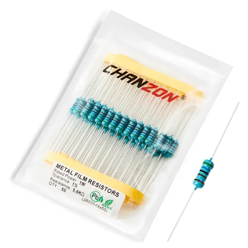 Miniatura 47 de Chanzon 50 piezas 1 W 10 Ω ohm Resistencia de película metálica fija de tolerancia 0.01 ±1% 10R MF Resistencias de agujero pasante con limitación