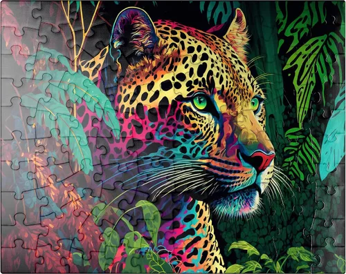 Miniatura 8 de MyPuzzle Leopard - Pop-Art Style - Rompecabezas prémium de 1000 piezas para adultos