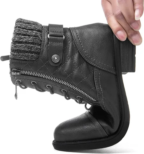 Miniatura 6 de GLOBALWIN Botines al tobillo para mujer Botas de moda estilo combate Botas de otoño para mujer Cómodas con tacón bajo