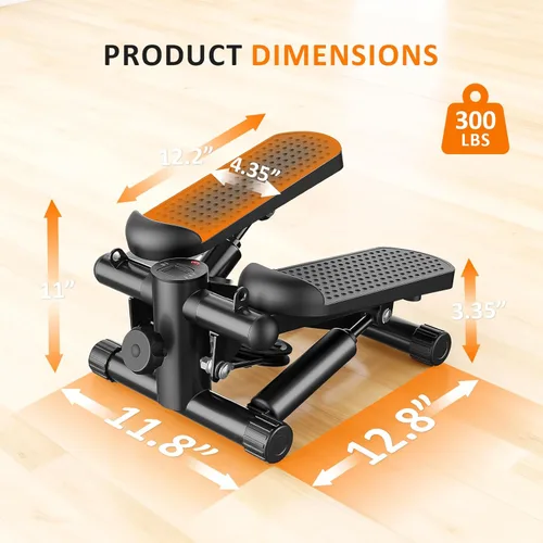 Miniatura 2 de Stair Stepper with Resistance Bands for Home Exercise, Mini Stepper Machine for Indoor Fitness, Portable Home Gym Stepper for Full Body Workout