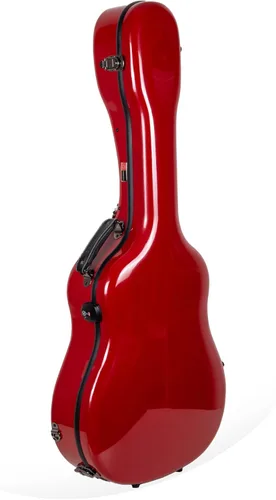 Miniatura 21 de Crossrock Funda de fibra de vidrio para guitarras acústicas 000/OM de 12 trastes, con compartimento para accesorios, correas de mochila, bloqueo