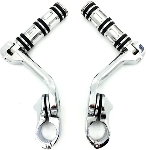 Miniatura 2 de XKH - Juego de clavijas cromadas con kit de montaje ajustable en ángulo de 5 pulgadas de largo, compatible con tubo delantero protector de motor