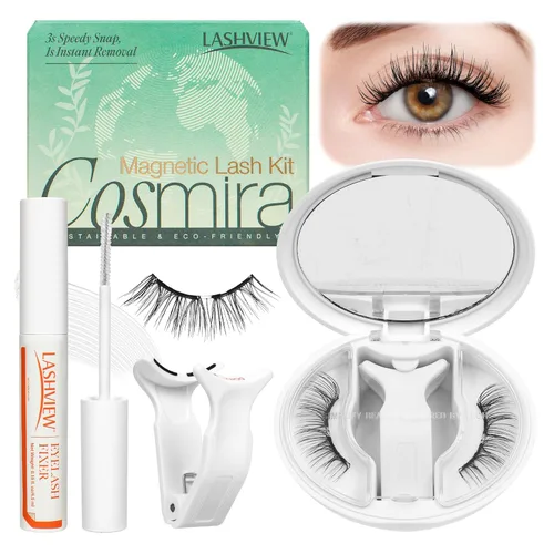Miniatura 10 de Lashview Ellipse Extensiones de pestañas planas de 0.15 mm, rizo C de 0.43 pulgadas, negro visón, pestañas individuales, súper mate, extremadamente
