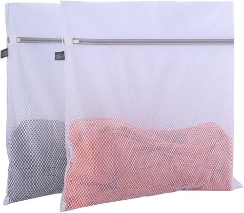 Miniatura 14 de Kimmama Bolsas de malla para lavado de lavandería, bolsas de lencería para lavar delicados, bolsas de malla para lavadora, red blanca, cremallera