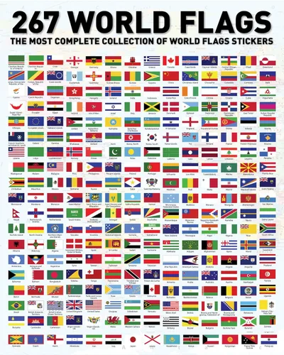 Calcomanías de banderas del mundo – Juego de banderas de país premium y calcomanías de bandera pequeña – Banderas del mundo duraderas y calcomanías