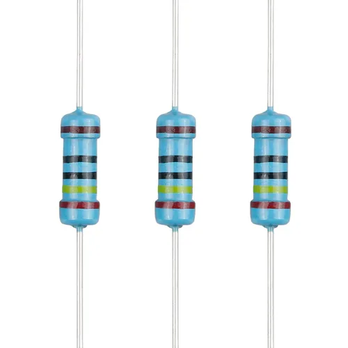 Miniatura 17 de 100 resistencias de 1 ohm 1/2 W (0.5 vatios) ±1% tolerancia de película metálica, resistencia fija de múltiples valores de resistencia opcional