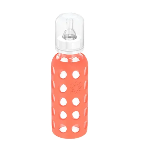 Miniatura 4 de Lifefactory Biberón de vidrio sin BPA Funda protectora de silicona Paquete de 3 de 9 onzas Papaya, col rizada y arándanos Papaya/Kale/Arándano