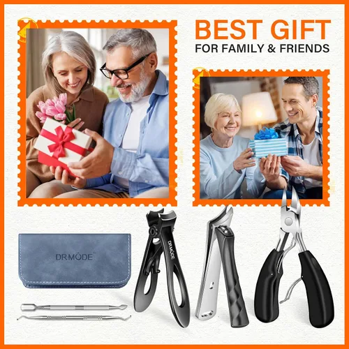 Miniatura 9 de DRMODE Cortaúñas para uñas gruesas de los pies, cortaúñas de mango largo para uñas gruesas para personas mayores con apertura amplia, cortaúñas