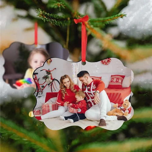 Miniatura 4 de Adornos de Navidad personalizados para la familia 2025, adornos de foto personalizados para decoraciones de árbol de Navidad, para baby shower
