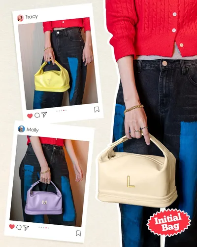 Miniatura 7 de Bolsa de maquillaje con asa, bolsa de cosméticos impermeable de doble capa, bolsas de maquillaje de cuero PU de gran capacidad con letra, bolsa