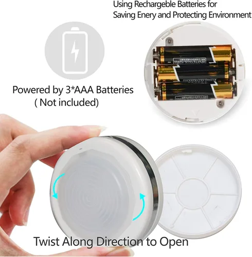 Miniatura 4 de Starxing Luces de disco a pilas con control remoto, luz LED inalámbrica para debajo del armario con control remoto, iluminación debajo del gabinete