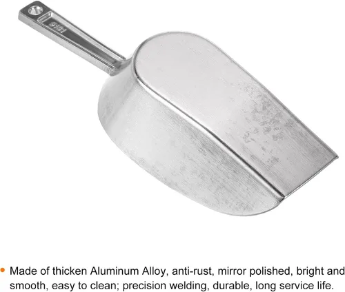 Miniatura 5 de PATIKIL Cucharas de hielo, paquete de 2 palas de aluminio de 7.09 pulgadas, pequeña máquina de hielo, harina, cereales, azúcar, palas para cocina