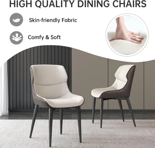 Miniatura 7 de Mesa de comedor negra de 55 pulgadas, una mesa rectangular de extremo redondeado con patas de diseño ondulado para cocina, comedor, oficina en casa