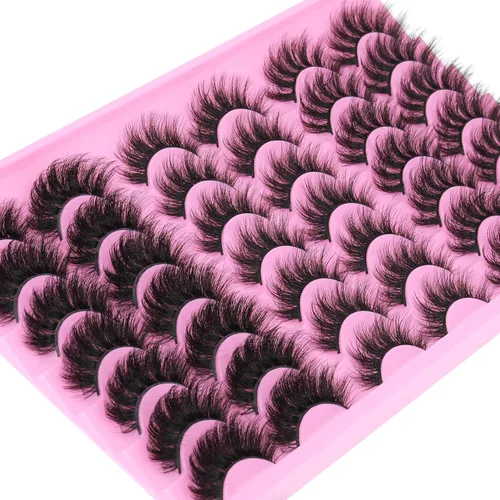 Miniatura 6 de Pestañas postizas de visón esponjosas y de aspecto natural, 14-17mm, paquete de pestañas de ojo de gato, pestañas postizas rizadas y onduladas 5D