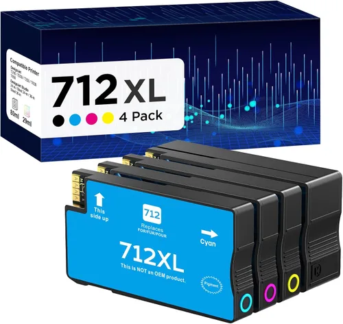 Miniatura 8 de 712XL 712 - Cartuchos de tinta de alto rendimiento compatibles con cartuchos de tinta HP 712XL 712 XL 712 para impresora DesignJet T650 T630 T230
