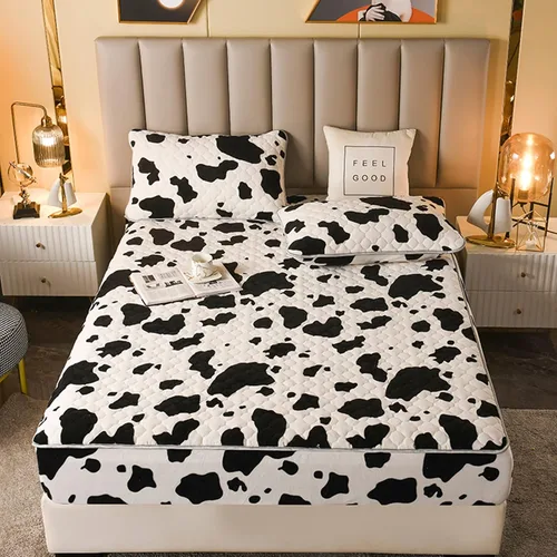 Miniatura 8 de Pangzi Sábana bajera de felpa de franela sólida, aterciopelada, suave, de peso pesado, antideslizante, funda protectora para colchón de cama