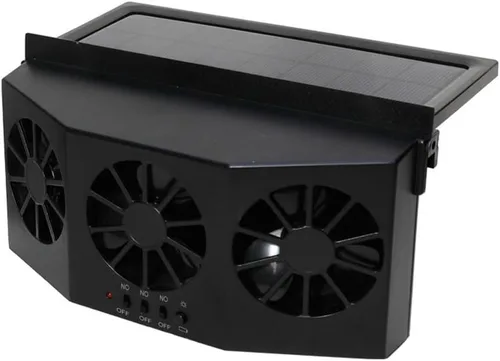 Surakey Ventilador solar para automóvil, ventilador de escape solar de automóvil de 2 W, ventilador de refrigeración de 3 agujeros para radiador de