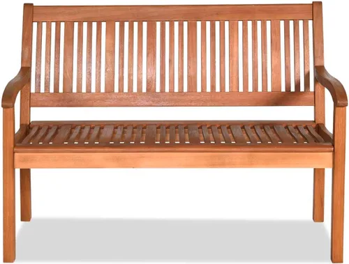Miniatura 10 de S AFSTAR Banco de jardín plegable para patio, banco para exteriores de 4 pies con asiento de listones y reposabrazos cómodo, banco de patio