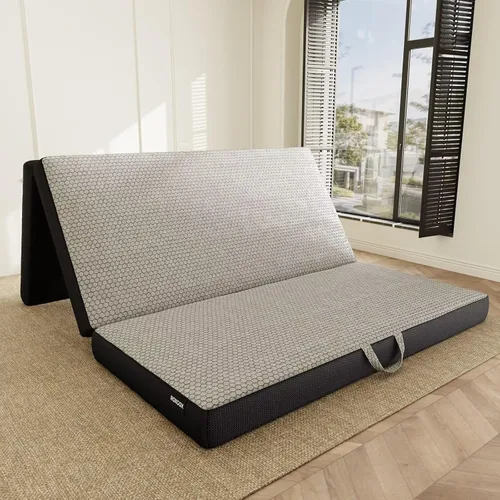 Miniatura 8 de ROXGOX Colchón Plegable Triple de Espuma Viscoelástica, Cama de Piso Portátil Individual de 4 Pulgadas, Colchoneta Plegable con Funda Lavable, Asa