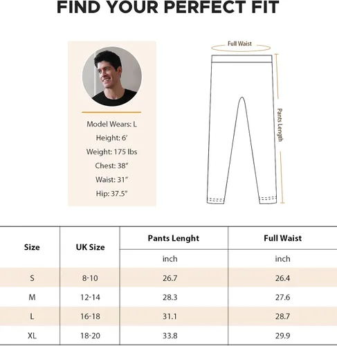 Miniatura 6 de INNERSY Ropa interior térmica para hombre, ligera, capa base, 2 paquetes