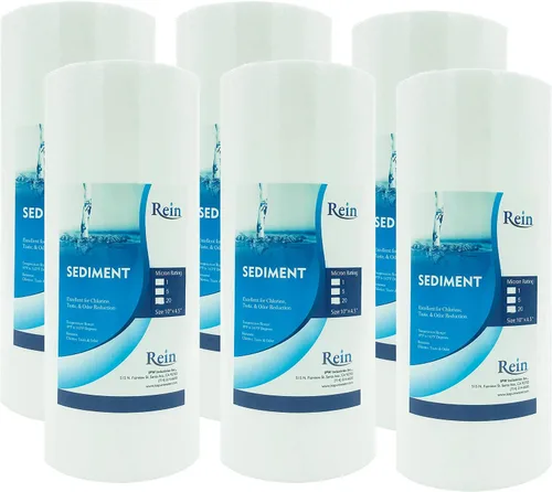 IPW Industries Inc Paquete de 6 filtros de sedimentos de 1 micrón, cartucho de filtro de agua de sedimento PP de 10 x 4.5 pulgadas, ideal para