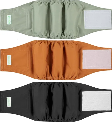Miniatura 14 de Pañales para perro macho Wegreeco, lavables (paquete de 2), envoltorio para vientre lavable para perro macho, multicolor/fantasía (JEANS)