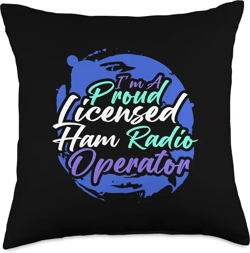 Miniatura 4 de Frequency System & Radio Stations Designs Ham Operator Administrator Nerd - Almohada de radio aficionado, 16 x 16 pulgadas, multicolor