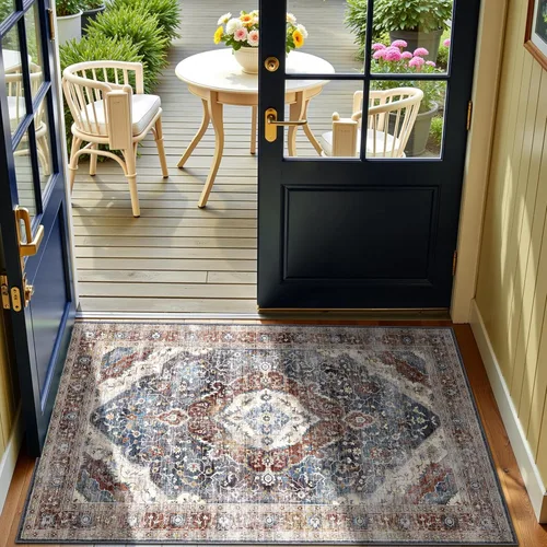 Miniatura 29 de Alfombras de área de 5 x 8 pies para dormitorio, alfombra lavable de 5 x 8, alfombra vintage grande, antideslizante, alfombra bohemia para sala
