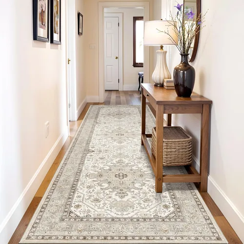 Miniatura 12 de Alfombras de área 9x12 para sala de estar: Alfombra oriental lavable de 108 pies cuadrados para dormitorio - Alfombra de pelo bajo ultra delgada