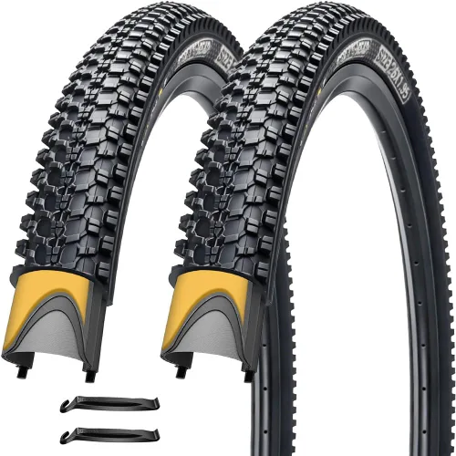 Miniatura 12 de Paquete de 1 o 2 neumáticos de bicicleta de 24"/26"/27.5"x1.95" con capa antipinchazos de 0.118 in para neumáticos de bicicleta de montaña con o sin