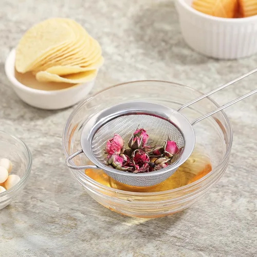 Miniatura 8 de Coladores de malla fina para cocina, COKUMA colador de metal de acero inoxidable pequeño manual mini, colador de cóctel, té, café y jugo, colador