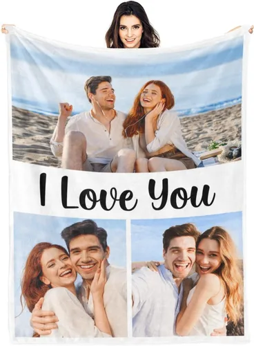 Miniatura 23 de Manta personalizada con fotos y texto para mamá, papá, bebé, familia, amigos, manta personalizada para cumpleaños, Navidad, para mujeres, hermana