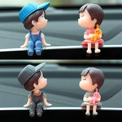Miniatura 14 de Decoración de coche de acción de caricaturas para parejas, lindos adornos para coche, accesorios para carro, decoración interior del automóvil lindo
