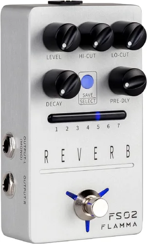 Miniatura 11 de FLAMMA FS22 - Pedal de efectos combo de delay y reverberación estéreo para guitarra ambiental con 3 pares de efectos combo, delay inverso, Combo