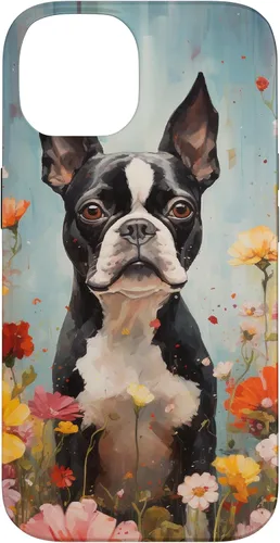 Miniatura 4 de Boston Terrier in Flower Garden Dog Art Lovers Design Case for iPhone 17