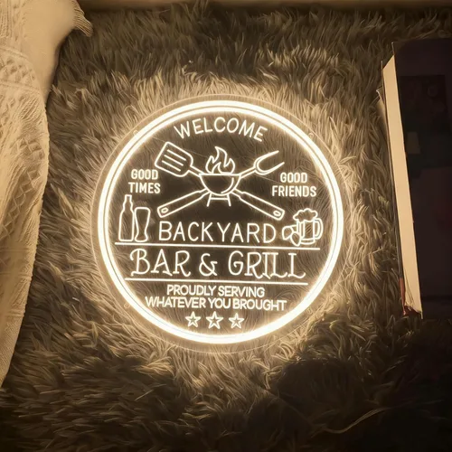 Miniatura 7 de Letreros de neón personalizados para bar y parrilla para decoración de pared, nombre personalizado, fecha, texto, hogar, bar, letrero con luz LED