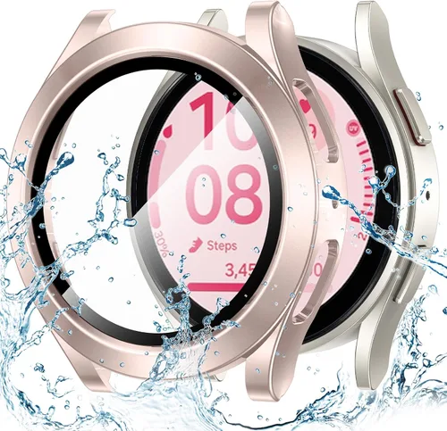 Miniatura 16 de Goton - Funda impermeable para Samsung Galaxy Watch 5 y 4 y FE, protector de pantalla de 40 mm con vidrio templado, 1 paquete de funda dura de PC
